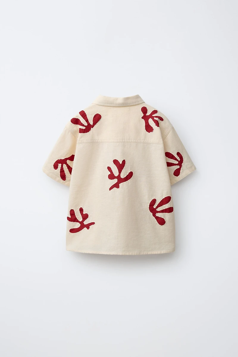 EMBROIDERED LINEN SHIRT