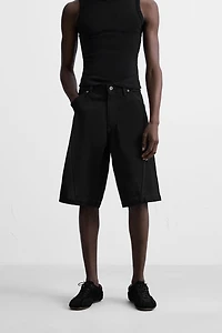 STITCHED BAGGY FIT DENIM SHORTS