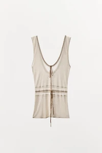 CONTRAST KNIT TOP