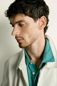 BLOUSON REGULAR FIT EN COTON LAVÉ