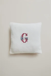 LETTER G EMBROIDERED LINEN CUSHION