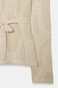 JACQUARD BELTED TOP