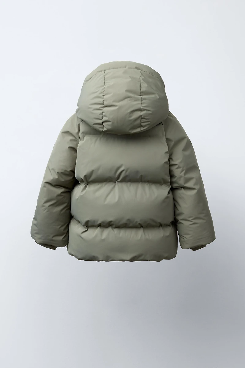 WATER REPELLENT HOODED PUFFER COAT
