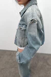 TRF RIPPED DENIM JACKET