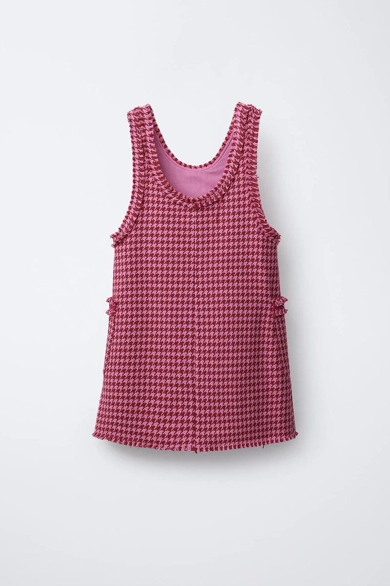 ROBE-SALOPETTE STRUCTURÉE EFFRANGÉE