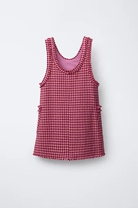 ROBE-SALOPETTE STRUCTURÉE EFFRANGÉE