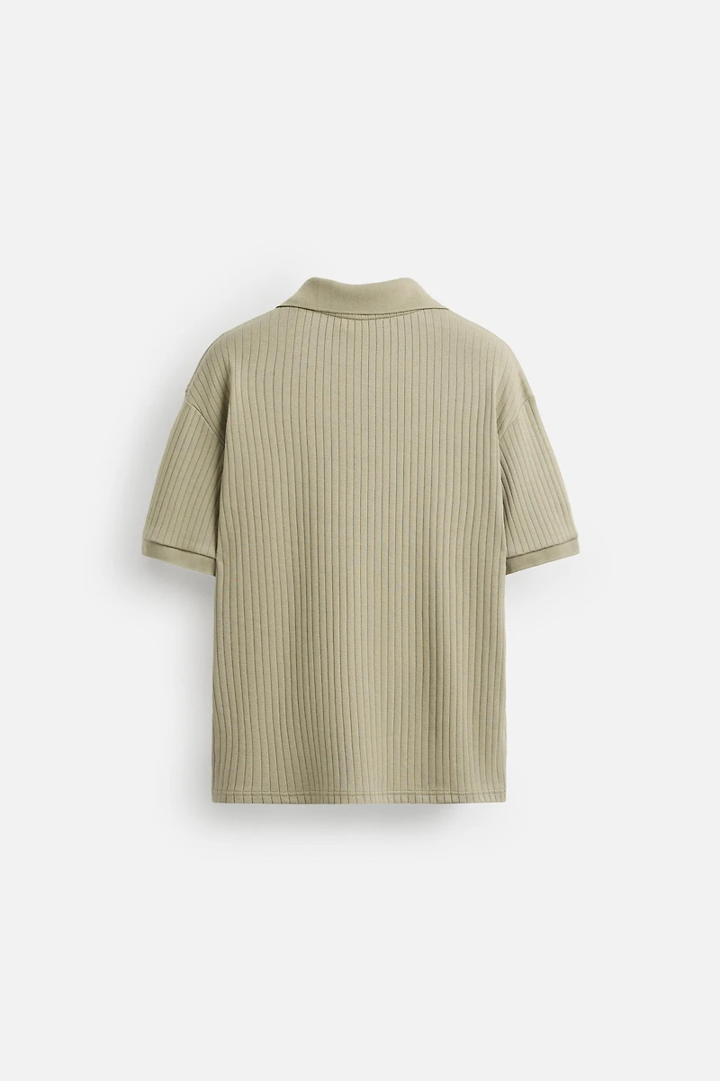 RIB KNIT POLO SHIRT