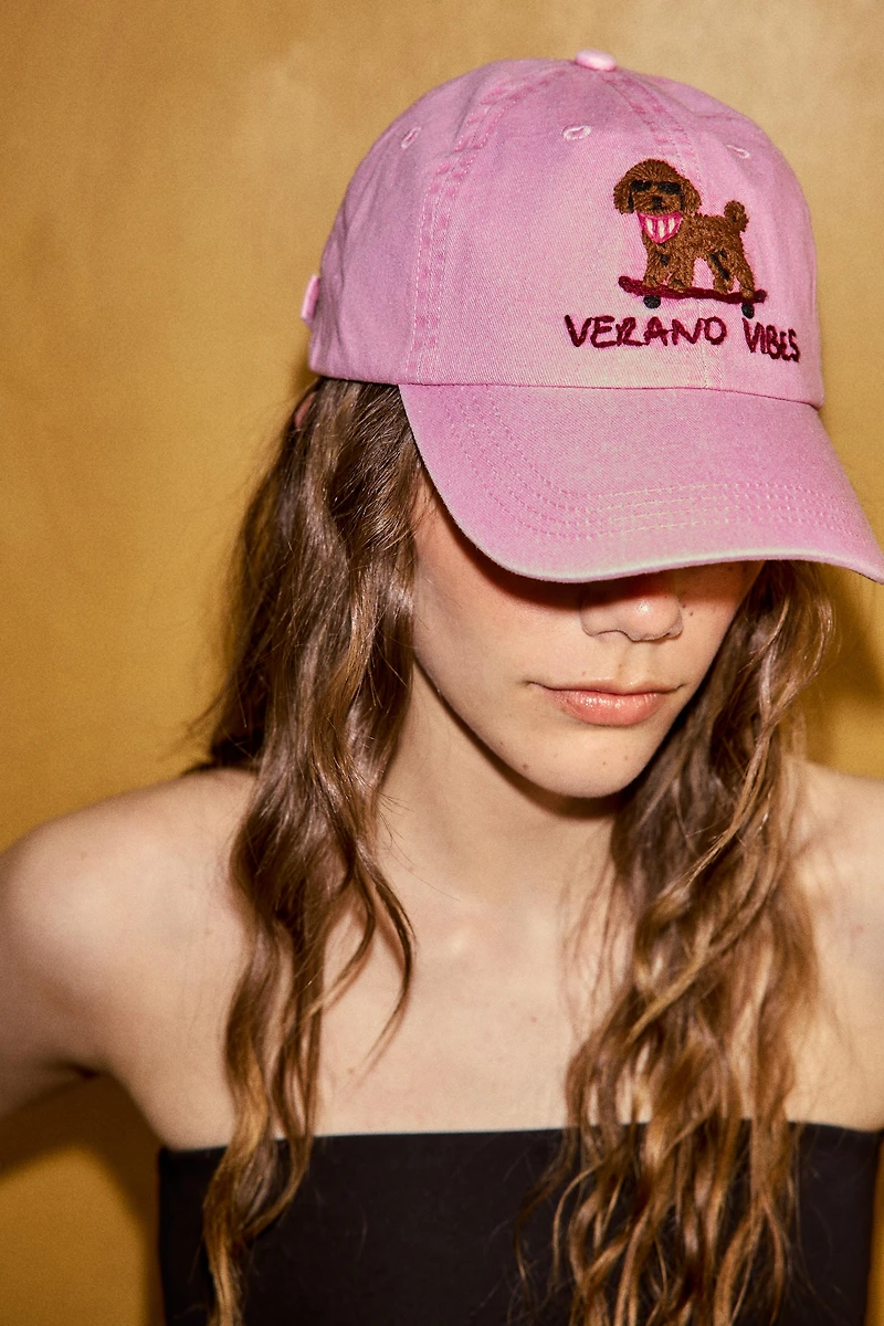 POODLE EMBROIDERED TWILL CAP