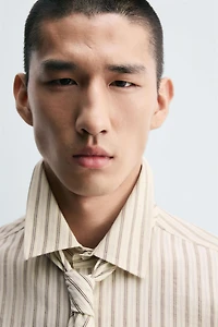 COMBINATION STRIPED SHIRT WITH TIE