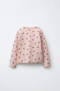 T-SHIRT CÔTELÉ IMPRIMÉ