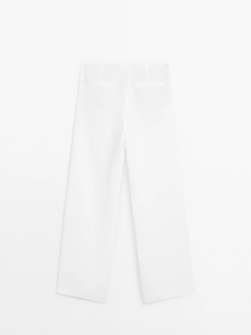 100% linen suit trousers