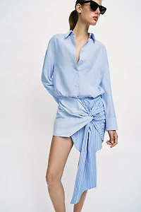 ROBE CHEMISE COURTE À NŒUD