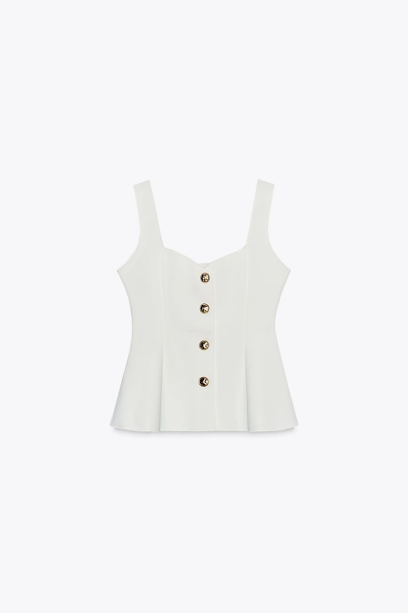 TOP GILET STRETCH PÉPLUM