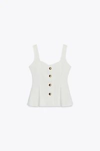 TOP GILET STRETCH PÉPLUM