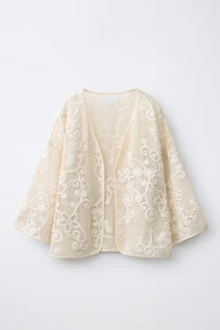 EMBROIDERED FLOWER KIMONO