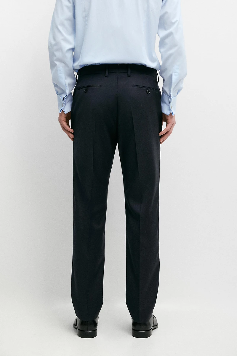 Striped wool blend suit trousers