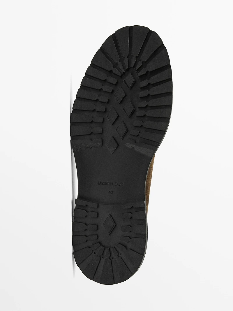 Split suede track sole shoes