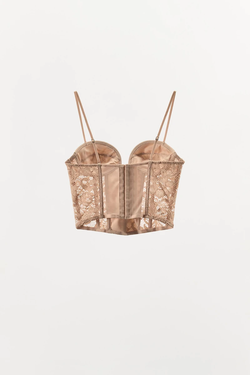 LACE NECKLINE CORSET