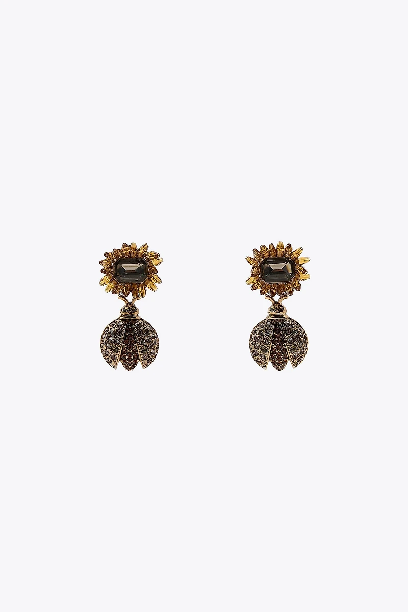 SUNFLOWER BEE JEWEL EARRINGS