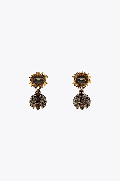 SUNFLOWER BEE JEWEL EARRINGS