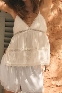 EMBROIDERED GAUZE CAMISOLE