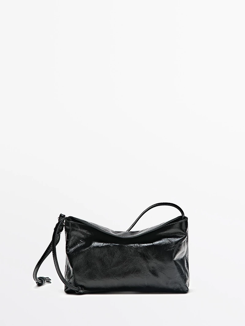 Nappa leather crossbody pouch bag