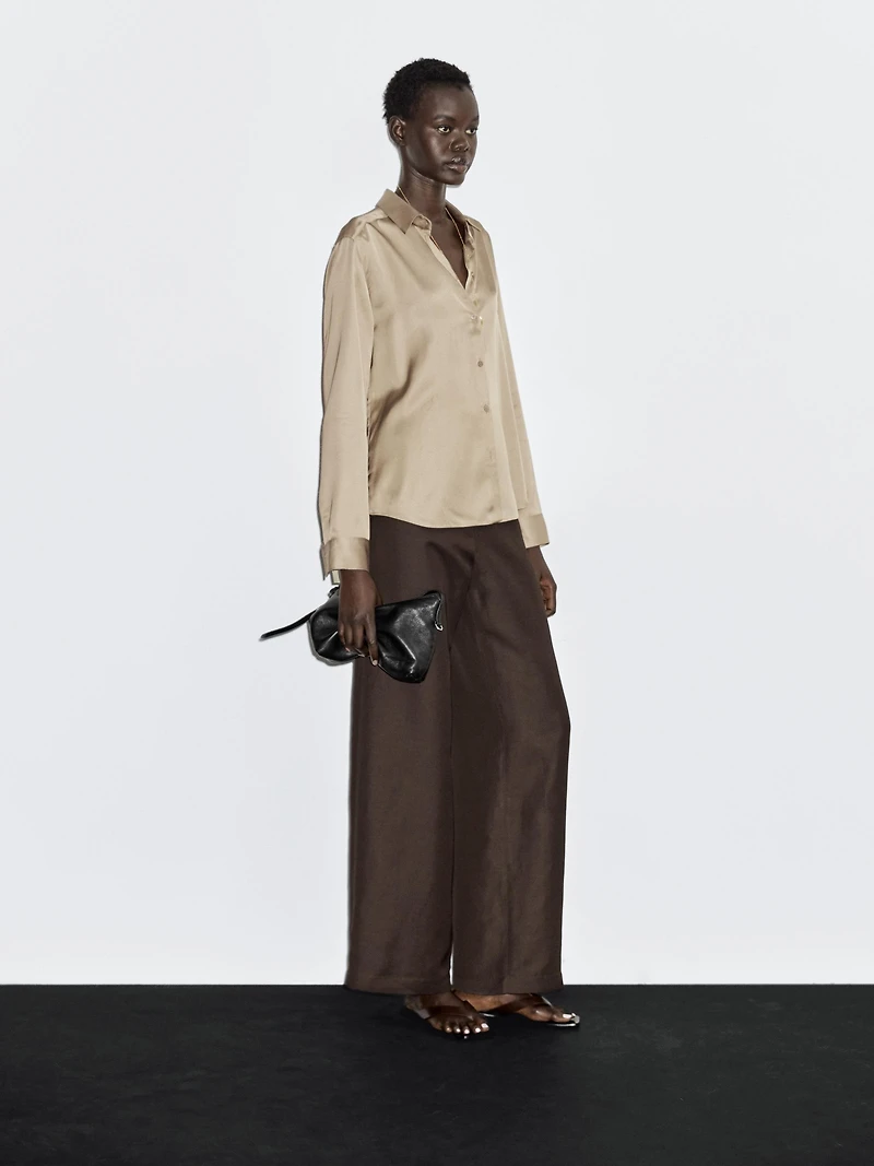 Flowing satin shirt
