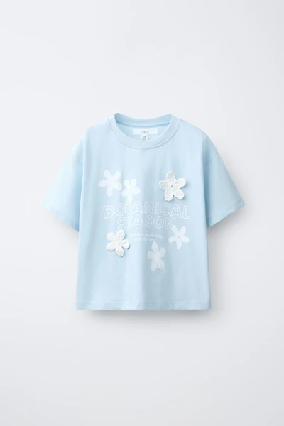 CROCHET FLORAL T-SHIRT