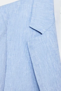 LINEN BLAZER WITH ROLLED-UP SLEEVES