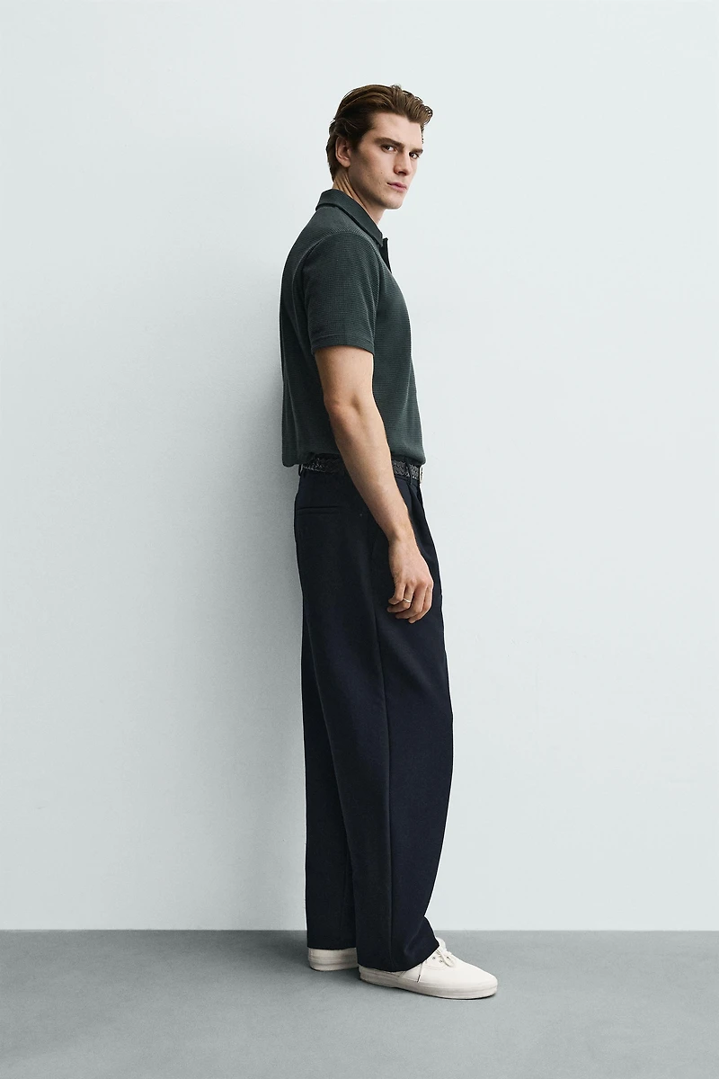 WAFFLE TEXTURED POLO SHIRT