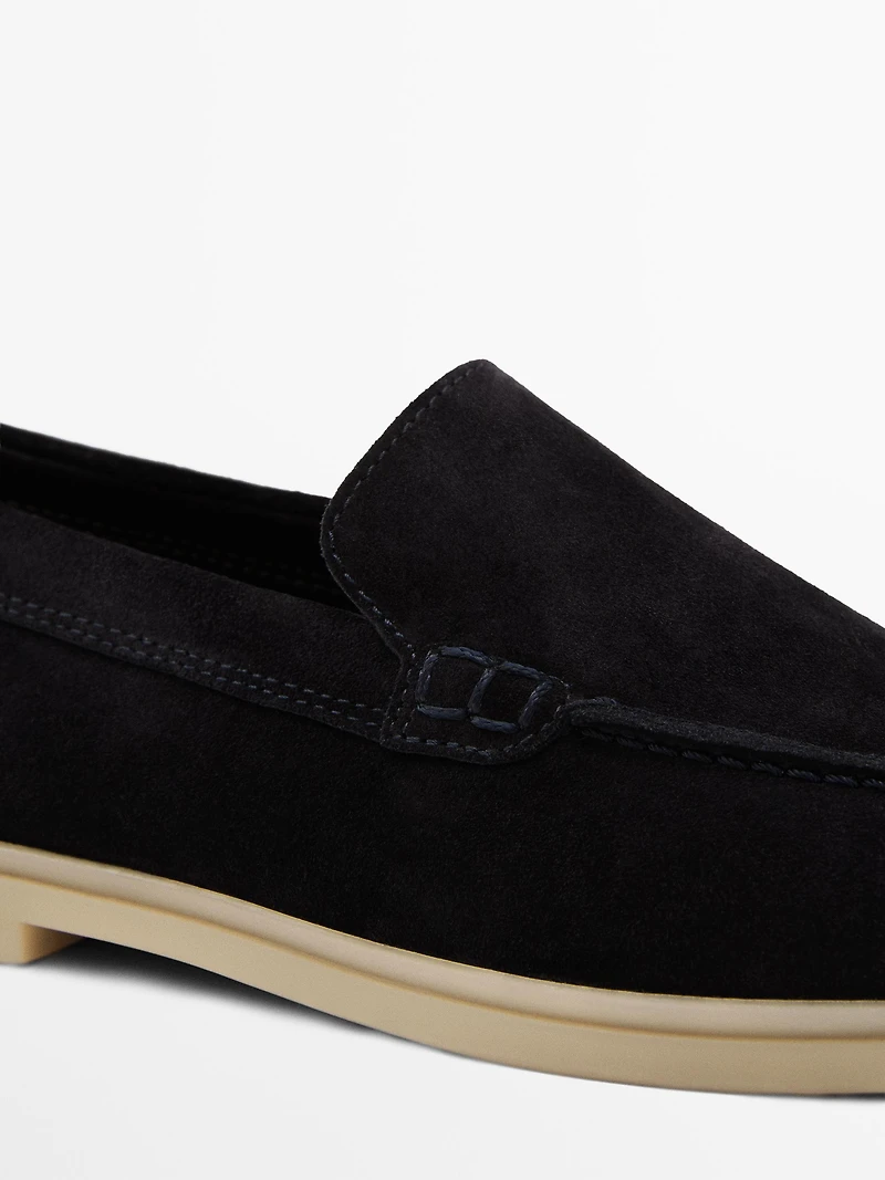 Split leather loafers