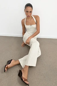 TOP HALTER À RAYURES