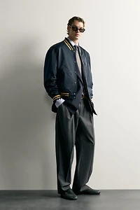 CONTRAST RELAXED FIT BOMBER JACKET