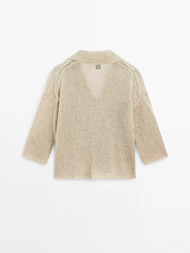 Polo sweater with open collar - STUDIO