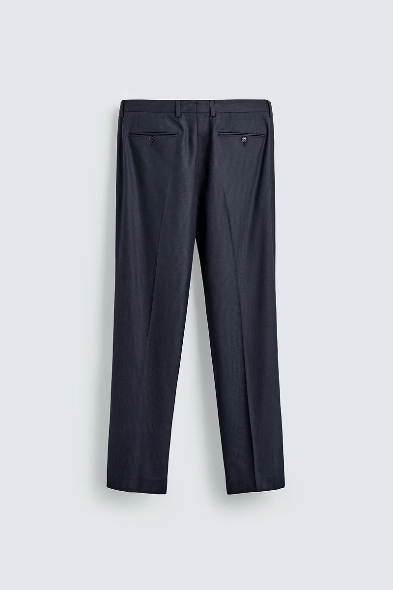 REGULAR FIT HOUNDSTOOTH SUIT PANTS