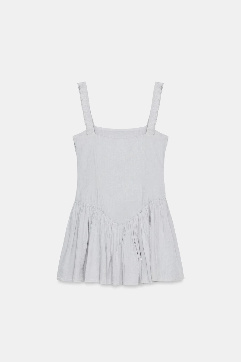 SHORT EMBROIDERED VOLUMINOUS DRESS