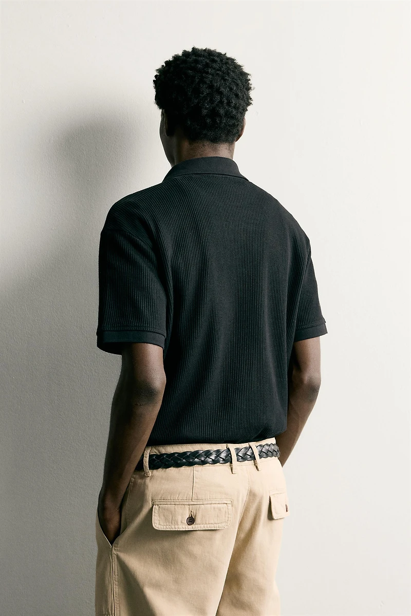 VERTICAL TEXTURED POLO