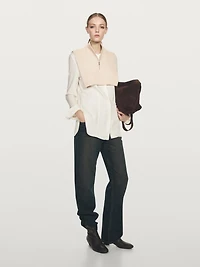 Short wool blend chest with zip