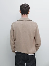 Zip-up high neck cardigan