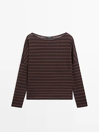 Striped linen knit T-shirt