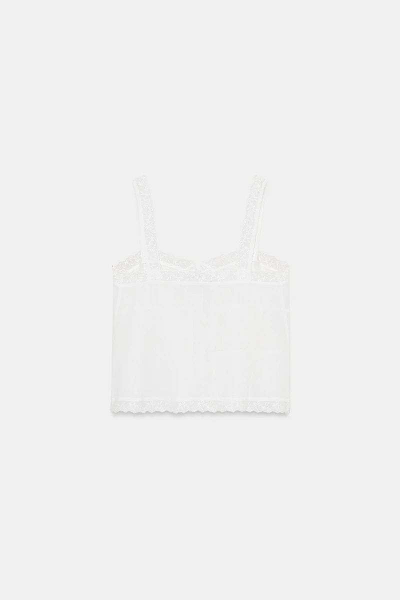 EMBROIDERED STRAP TOP