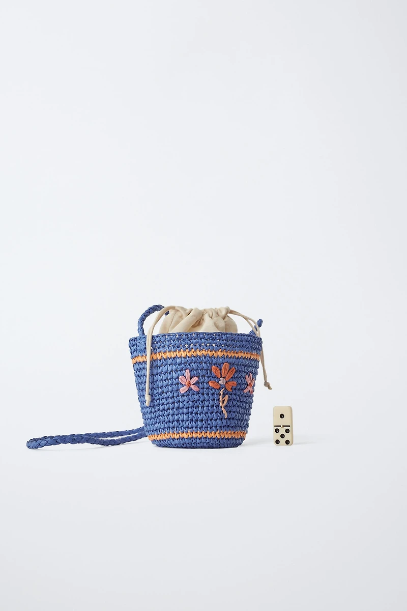 SAC BANDOULIÈRE EFFET RAPHIA BRODÉ