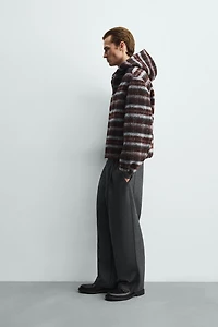 PLAID BOXY FIT JACKET WITH HOODIE