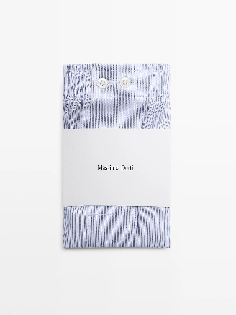 100% cotton striped boxers