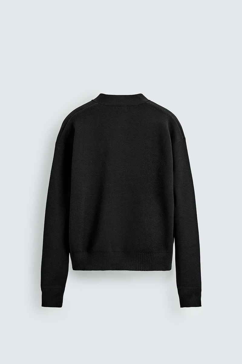 TEXTURED COTTON CARDIGAN