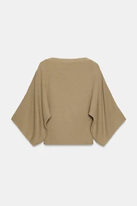 PULL EN MAILLE MANCHES CAPE BOUTONS
