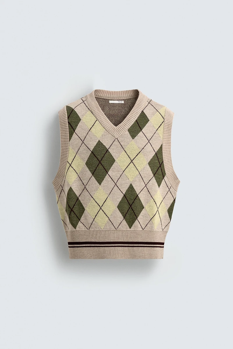ARGYLE KNIT VEST