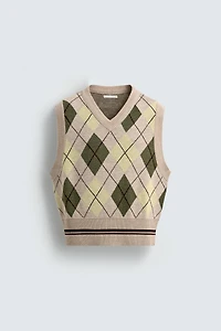 ARGYLE KNIT VEST