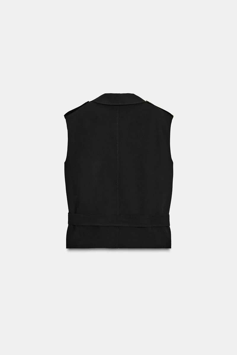 SHOULDER PAD BELTED VEST
