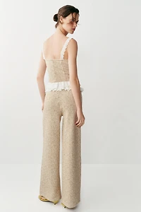 TEXTURED RUFFLE PANTS